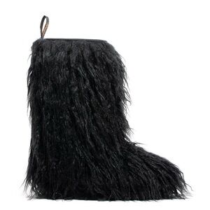 Von D Shoes KITTY - Furry Black Boots